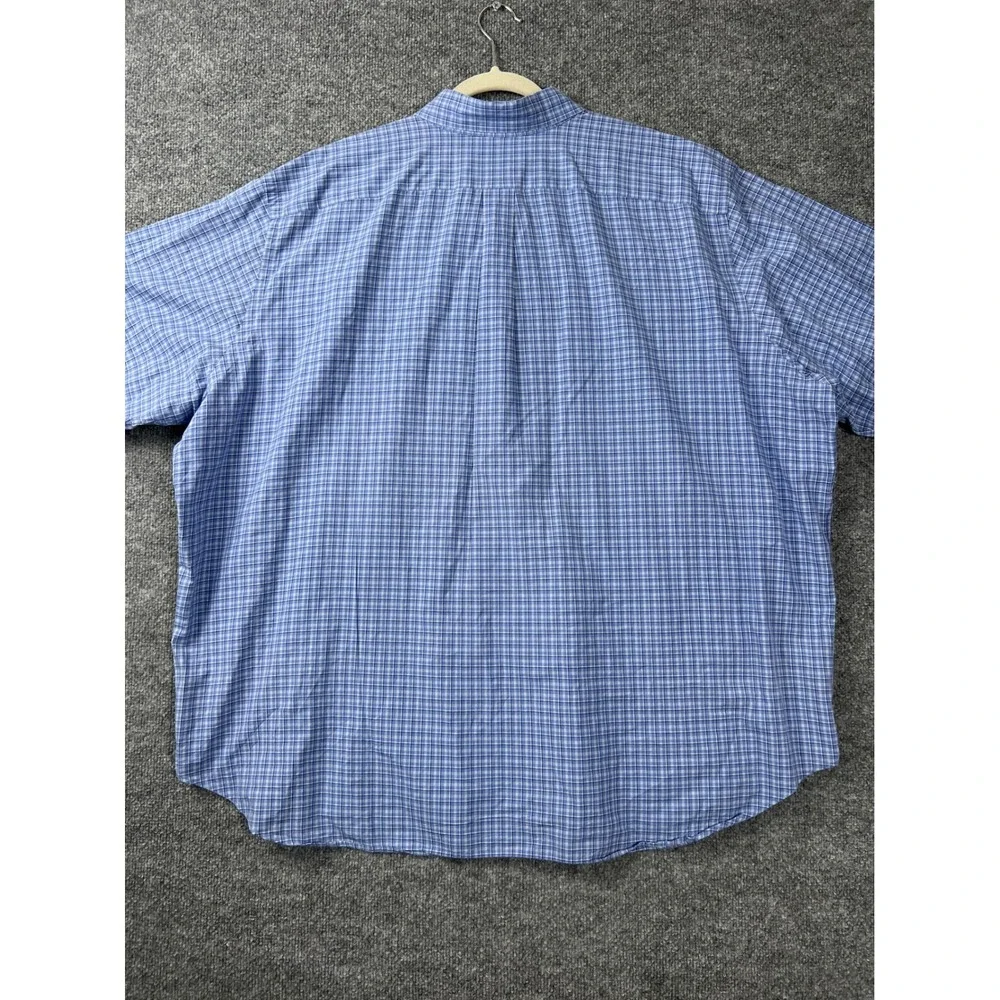 Ralph Lauren Shirt Mens 3XB Blue Big Classic Fit Plaid Button Down Cotton Preppy
